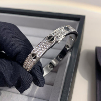 [Kincade Jewelrys] Bracelet Love 6,1 mm en céramique pavée de diamants 