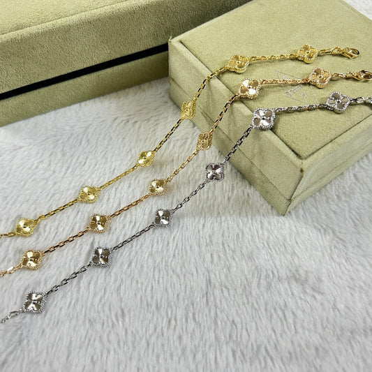[Kincade Jewelrys] BRACELET DIAMANT À 6 MOTIFS TRÈFLE