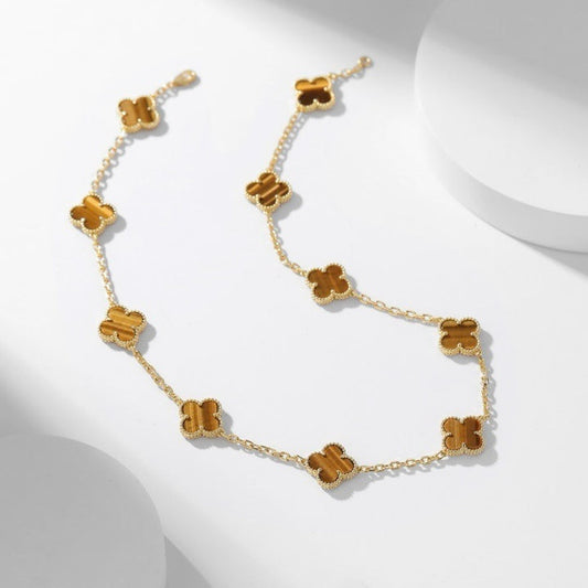 [Kincade Jewelrys]CLOVERS LE COLLIER ŒIL DE TIGRE À 10 MOTIFS