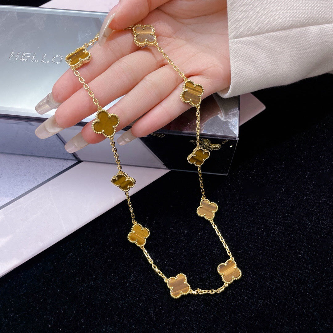 [Kincade Jewelrys]CLOVERS LE COLLIER ŒIL DE TIGRE À 10 MOTIFS