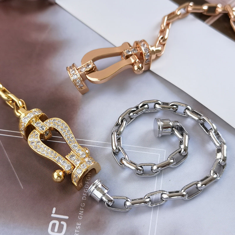 [Kincade Jewelrys]FORCE LARGE HORSESHOE CLASP  METAL BRACELET
