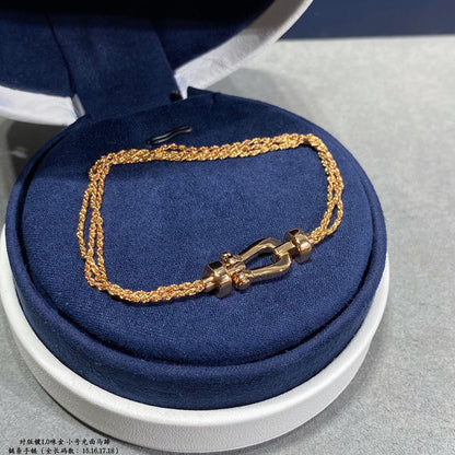 [Kincade Jewelrys]FORCE SMALL HORSESHOE  DIAMOND CHAIN ROPE BRACELET