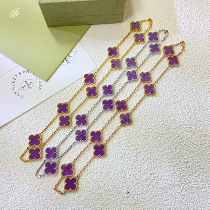 [Kincade Jewelrys] COLLIER CLOVER 10 MOTIFS VIOLET VIOLET