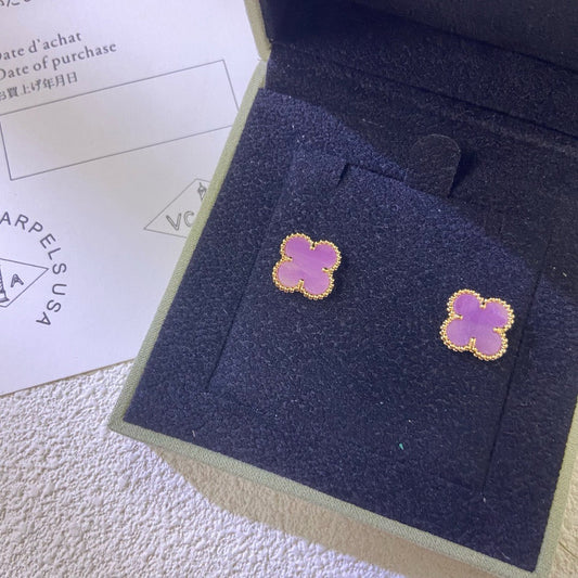 [Kincade Jewelrys]Boucles d'oreilles CLOVER MINI 9,5 mm violet