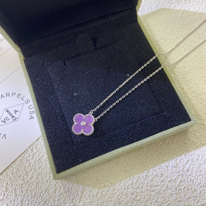 [Kincade Jewelrys] COLLIER CLOVER 15 MM DIAMANT VIOLET VIOLET