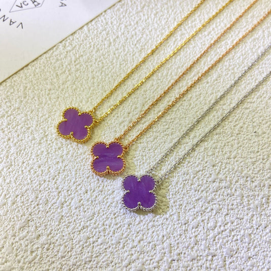 [Kincade Jewelrys] COLLIER TRÈFLE VIOLET 15 MM