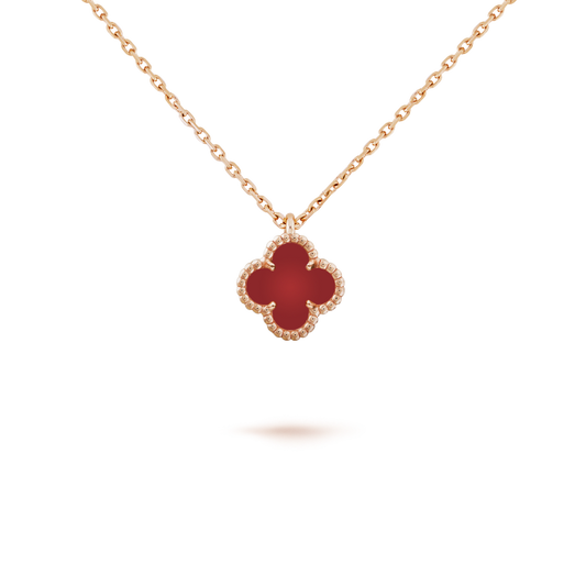 [Kincade Jewelrys] COLLIER CLOVER MINI CORNALINES BLANCHES 9,5 MM