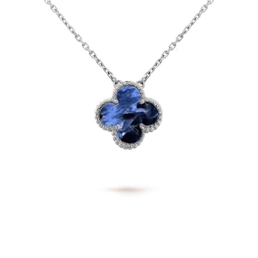 [Joyas Kincade] COLLAR DE TRÉBOL DE 15 MM DE PIETERSITA EN PLATA