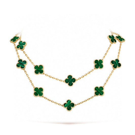 [Kincade Jewelrys] TRÈFLE 20 MOTIFS MALACHITE OR