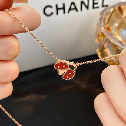 [Kincade Jewelrys] COLLIER COCCINELLE CORNALINES PORTE-BONHEUR