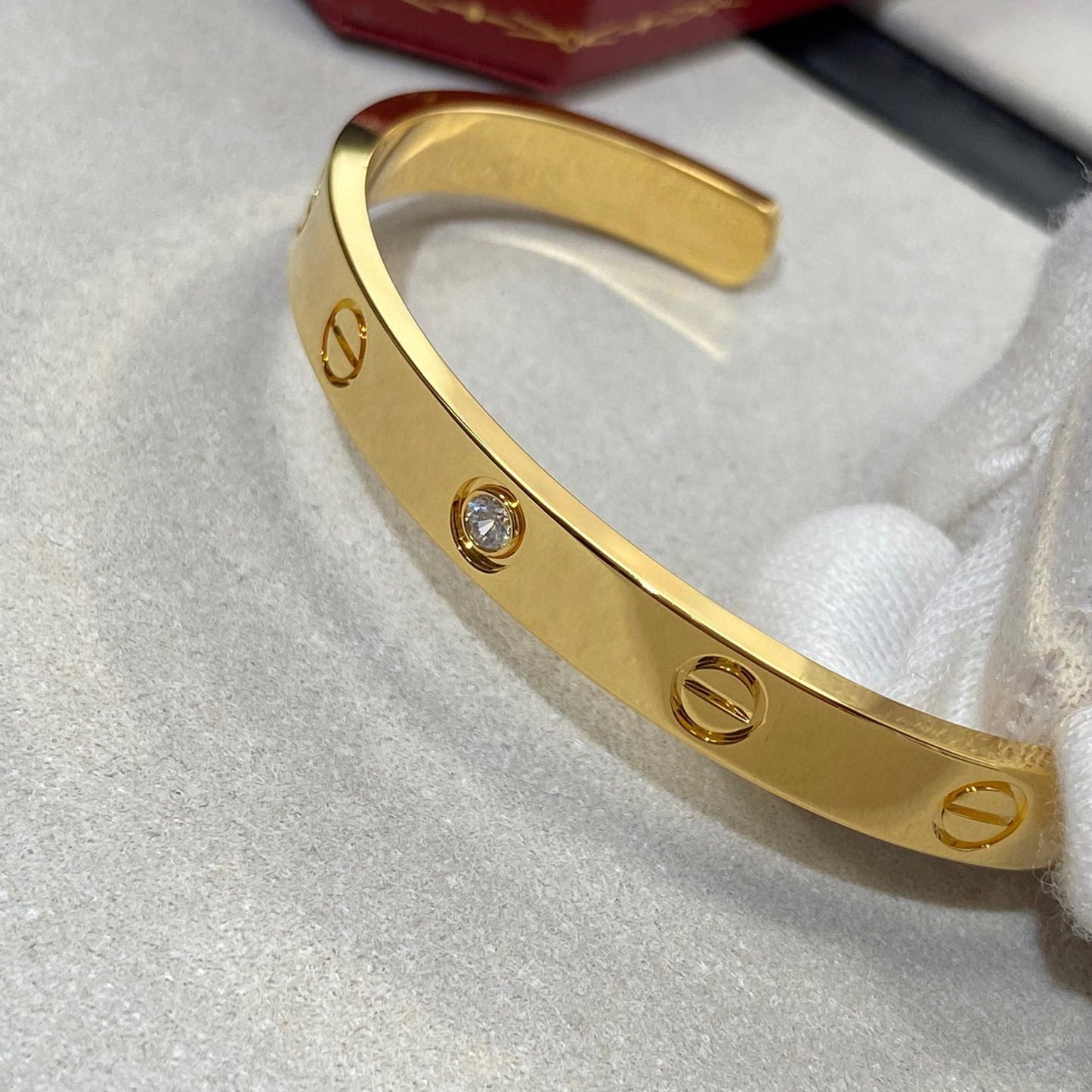 [Kincade Jewelrys]LOVE BRACELET 6.1MM 1 DIAMOND OPEN CUFF