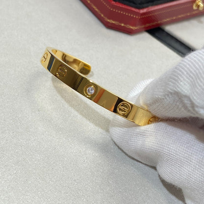 [Kincade Jewelrys]LOVE BRACELET 6.1MM 1 DIAMOND OPEN CUFF