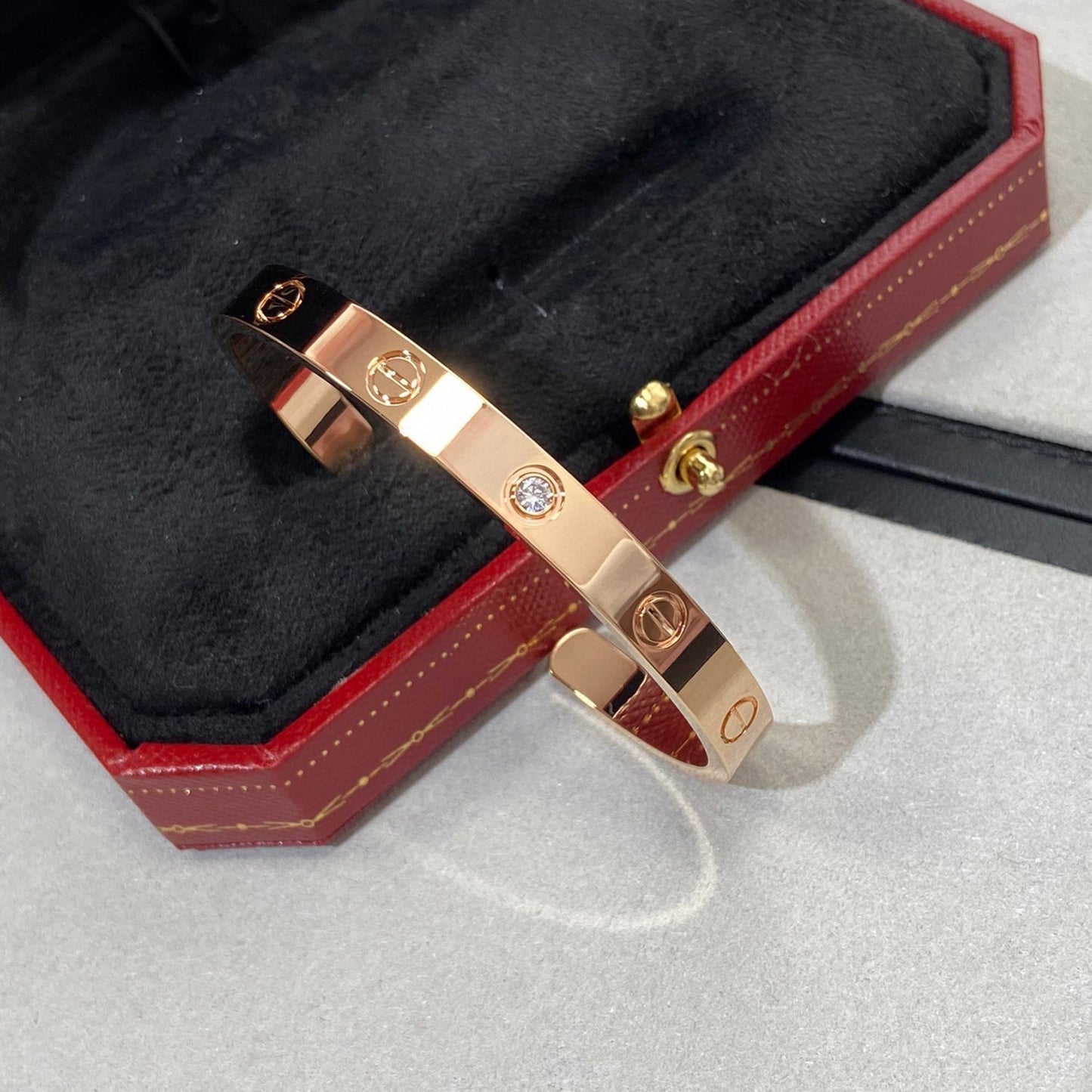 [Kincade Jewelrys]LOVE BRACELET 6.1MM 1 DIAMOND OPEN CUFF