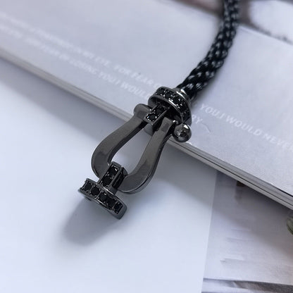 [Bijoux Kincade] BRACELET FORCE LARGE SERIES FER À CHEVAL NOIR SAMOURAÏ