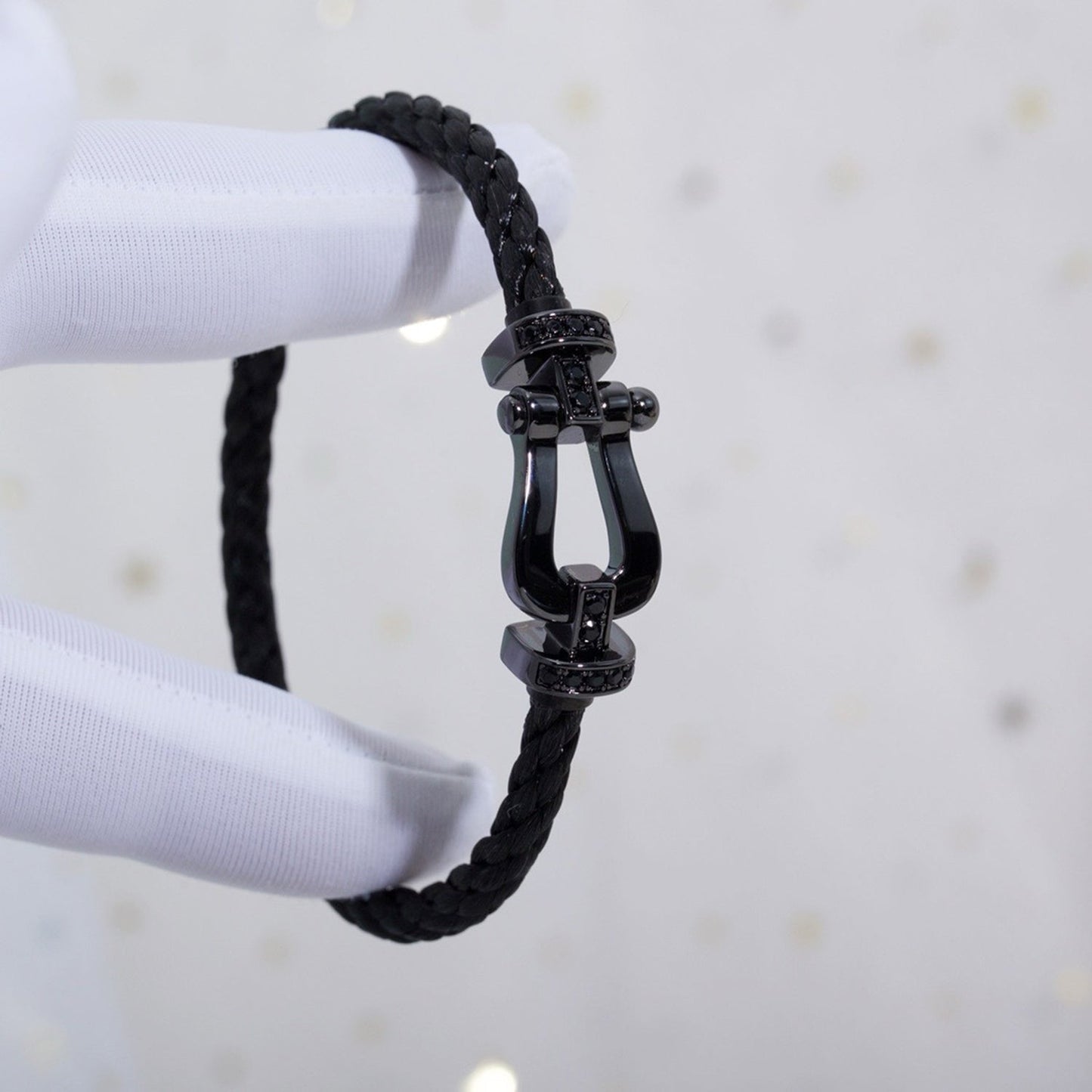 [Bijoux Kincade] BRACELET FORCE LARGE SERIES FER À CHEVAL NOIR SAMOURAÏ