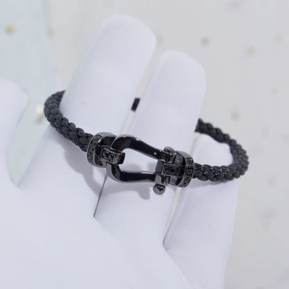 [Bijoux Kincade] BRACELET FORCE LARGE SERIES FER À CHEVAL NOIR SAMOURAÏ