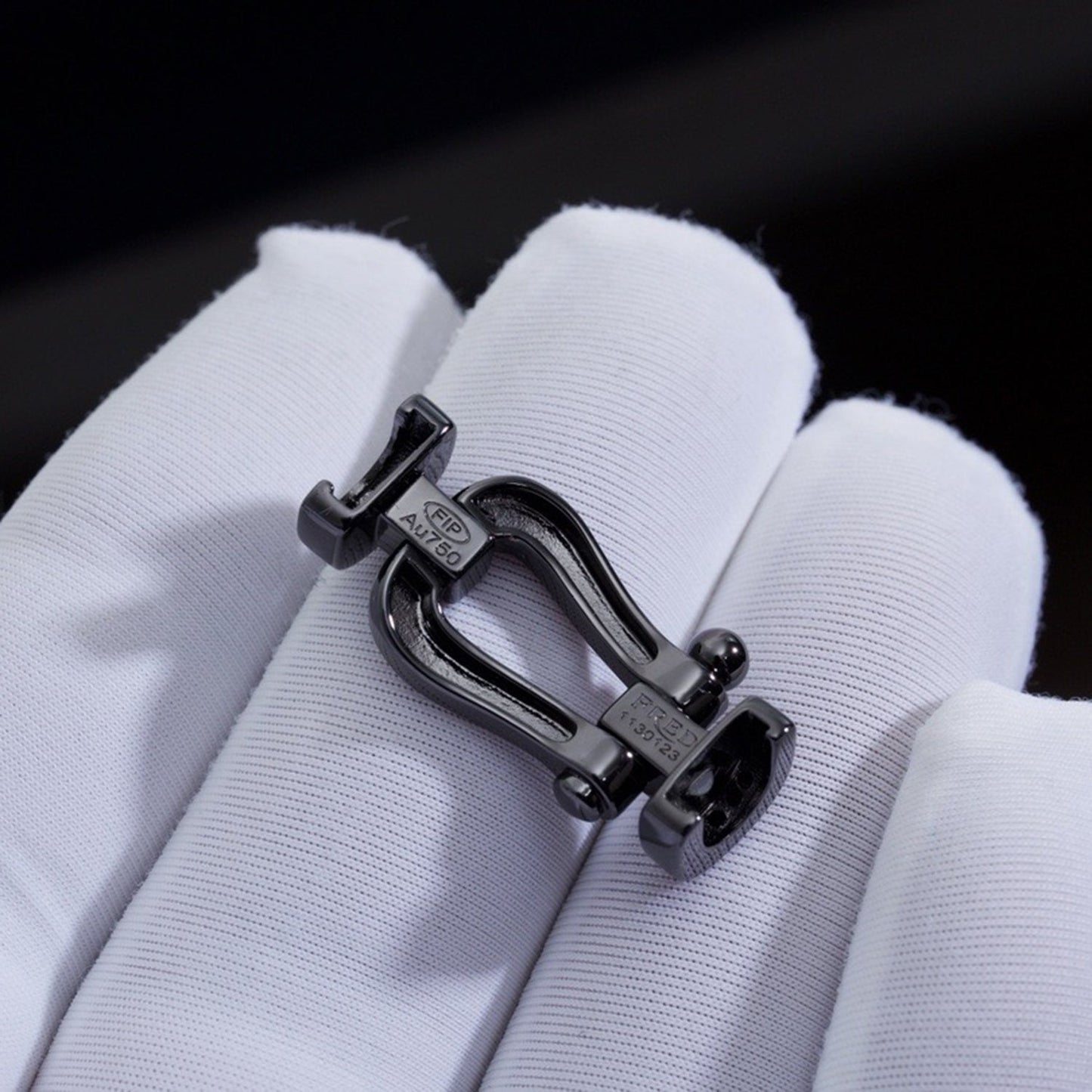[Bijoux Kincade] BRACELET FORCE LARGE SERIES FER À CHEVAL NOIR SAMOURAÏ