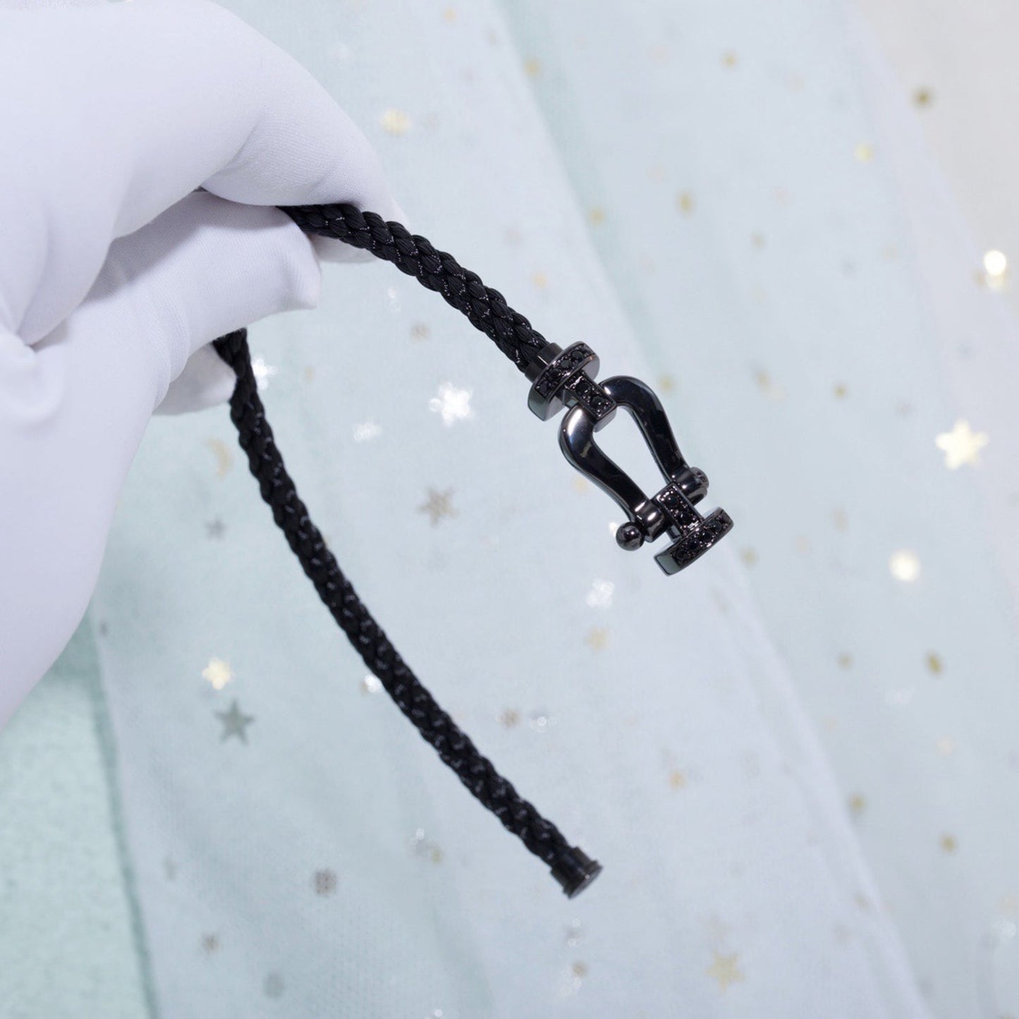 [Bijoux Kincade] BRACELET FORCE LARGE SERIES FER À CHEVAL NOIR SAMOURAÏ
