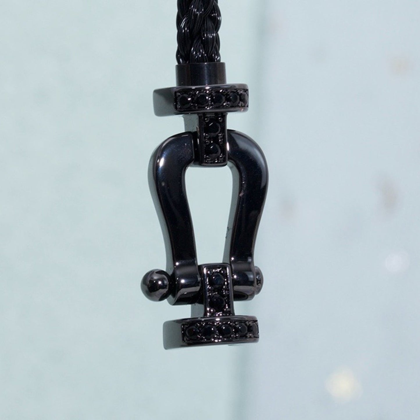 [Bijoux Kincade] BRACELET FORCE LARGE SERIES FER À CHEVAL NOIR SAMOURAÏ