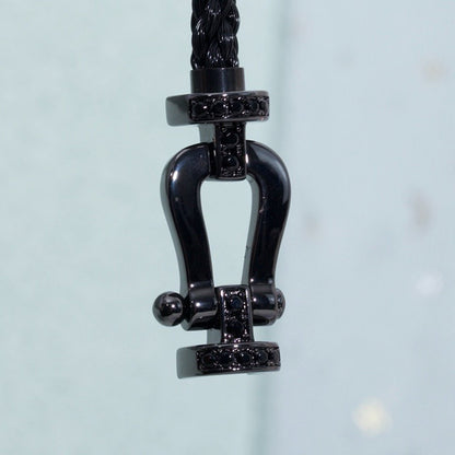 [Bijoux Kincade] BRACELET FORCE LARGE SERIES FER À CHEVAL NOIR SAMOURAÏ