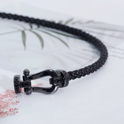 [Bijoux Kincade] BRACELET FORCE LARGE SERIES FER À CHEVAL NOIR SAMOURAÏ