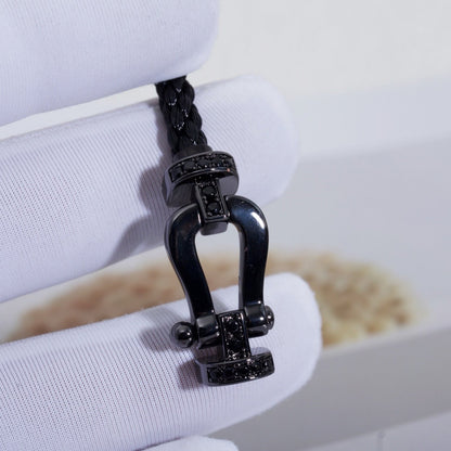 [Bijoux Kincade] BRACELET FORCE LARGE SERIES FER À CHEVAL NOIR SAMOURAÏ