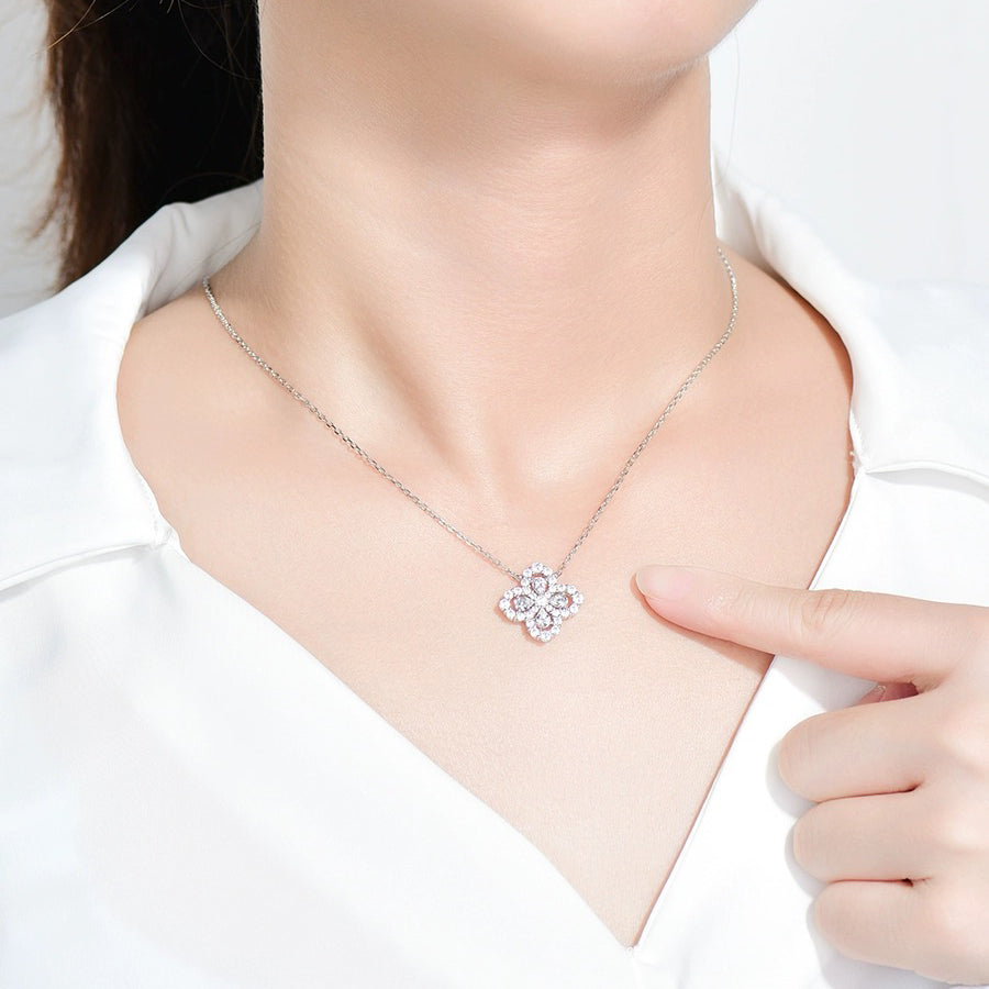 [Kincade Jewelrys]LOOP NECKLACE FULL MOTIF DIAMOND 16MM MULTIPLE COLORS