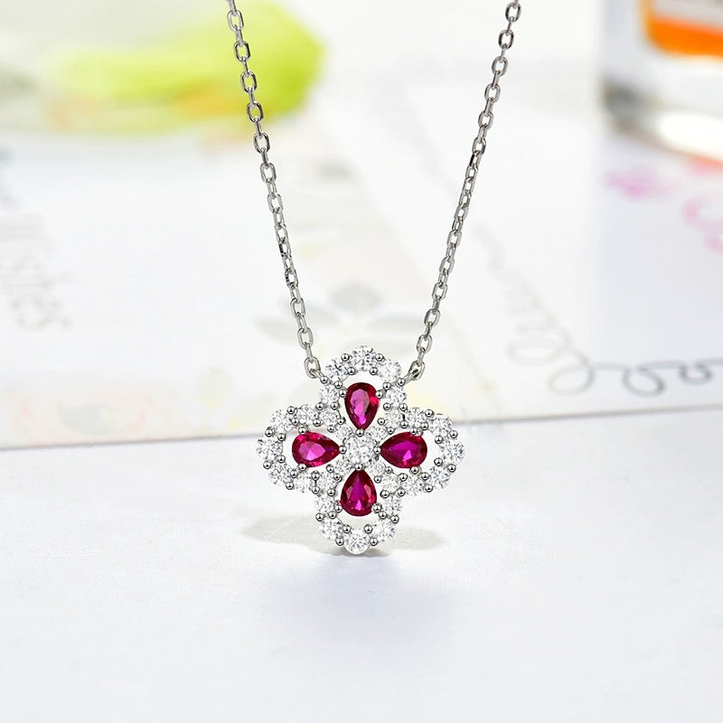 [Kincade Jewelrys]LOOP NECKLACE FULL MOTIF DIAMOND 16MM MULTIPLE COLORS