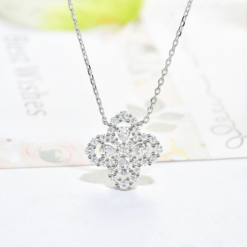 [Kincade Jewelrys]LOOP NECKLACE FULL MOTIF DIAMOND 16MM MULTIPLE COLORS