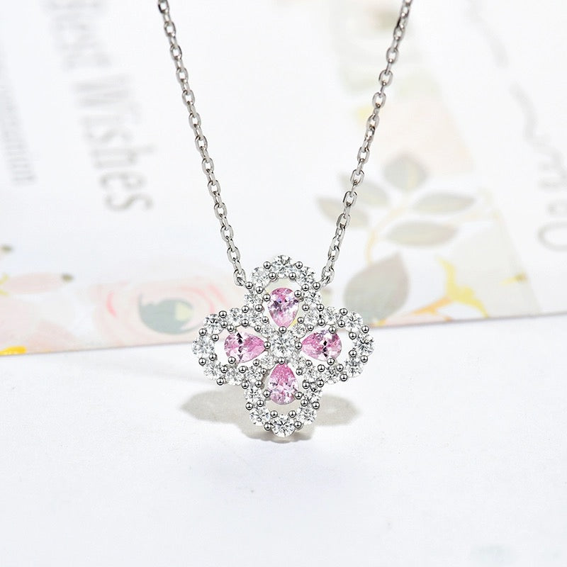 [Kincade Jewelrys]LOOP NECKLACE FULL MOTIF DIAMOND 16MM MULTIPLE COLORS