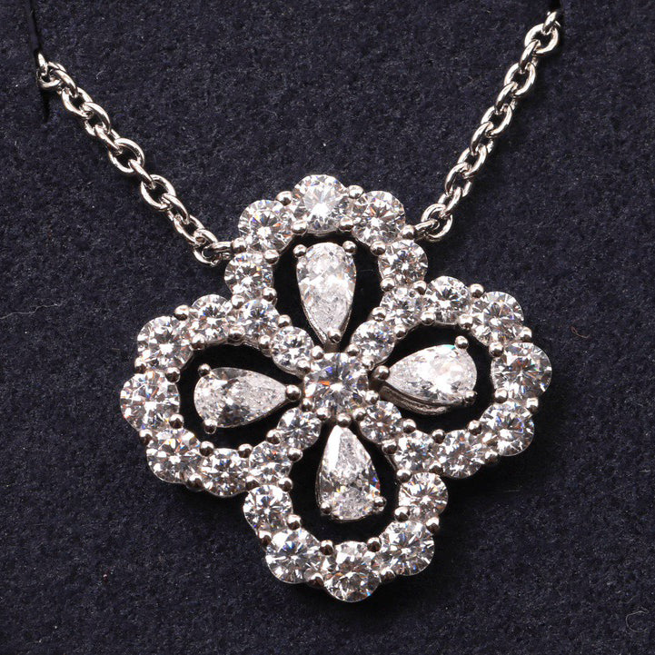 [Kincade Jewelrys]LOOP NECKLACE FULL MOTIF DIAMOND 16MM MULTIPLE COLORS