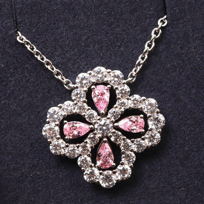 [Kincade Jewelrys]LOOP NECKLACE FULL MOTIF DIAMOND 16MM MULTIPLE COLORS
