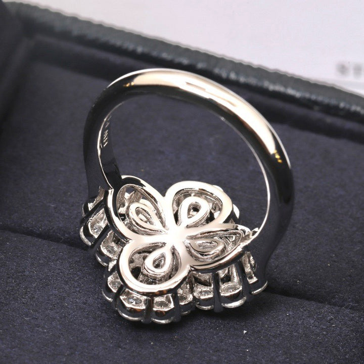 [Kincade Jewelrys] BAGUE BOUCLE MOTIF COMPLET DIAMANT 16MM ARGENT