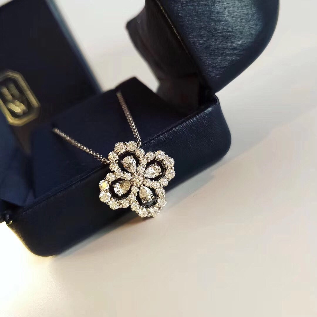[Kincade Jewelrys]LOOP NECKLACE FULL MOTIF DIAMOND 16MM MULTIPLE COLORS
