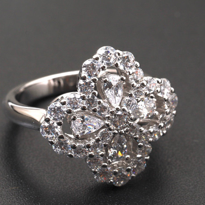 [Kincade Jewelrys] BAGUE BOUCLE MOTIF COMPLET DIAMANT 16MM ARGENT