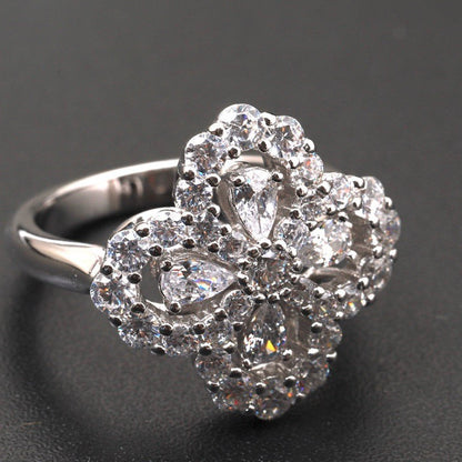 [Kincade Jewelrys] BAGUE BOUCLE MOTIF COMPLET DIAMANT 16MM ARGENT