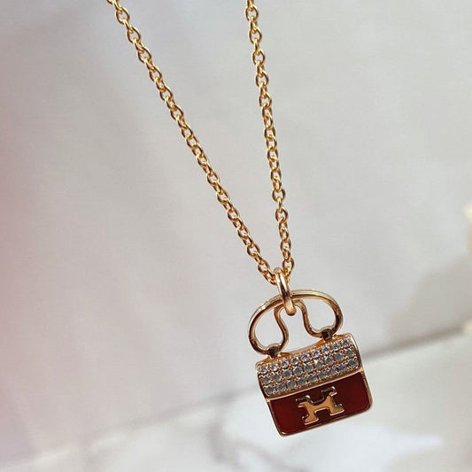 [Kincade Jewelrys] COLLIER PENDENTIF CONSTANCE ROUGE EN OR ROSE