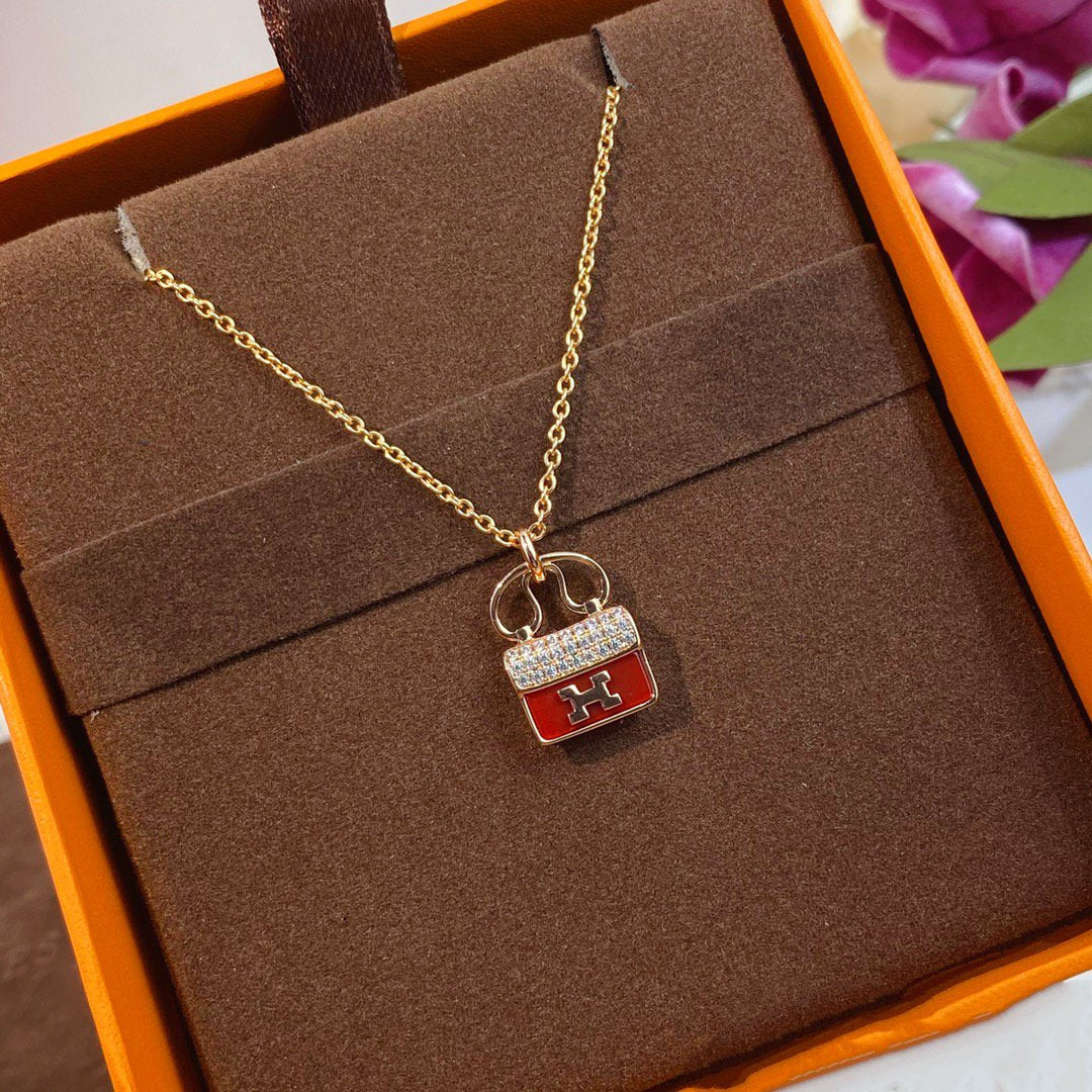 [Kincade Jewelrys] COLLIER PENDENTIF CONSTANCE ROUGE EN OR ROSE