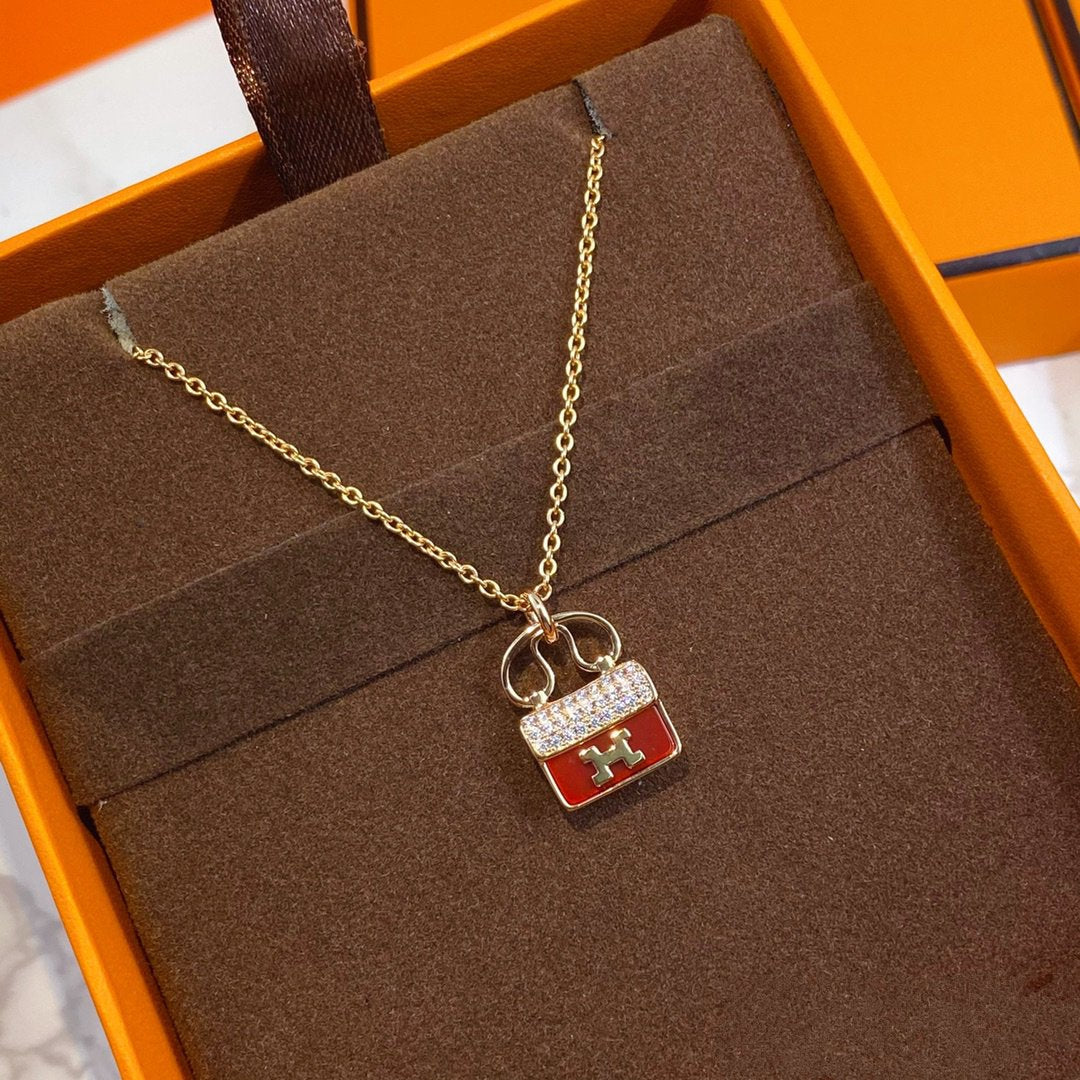[Kincade Jewelrys] COLLIER PENDENTIF CONSTANCE ROUGE EN OR ROSE