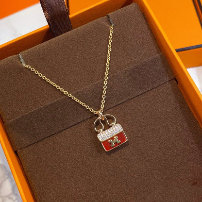 [Kincade Jewelrys] COLLIER PENDENTIF CONSTANCE ROUGE EN OR ROSE