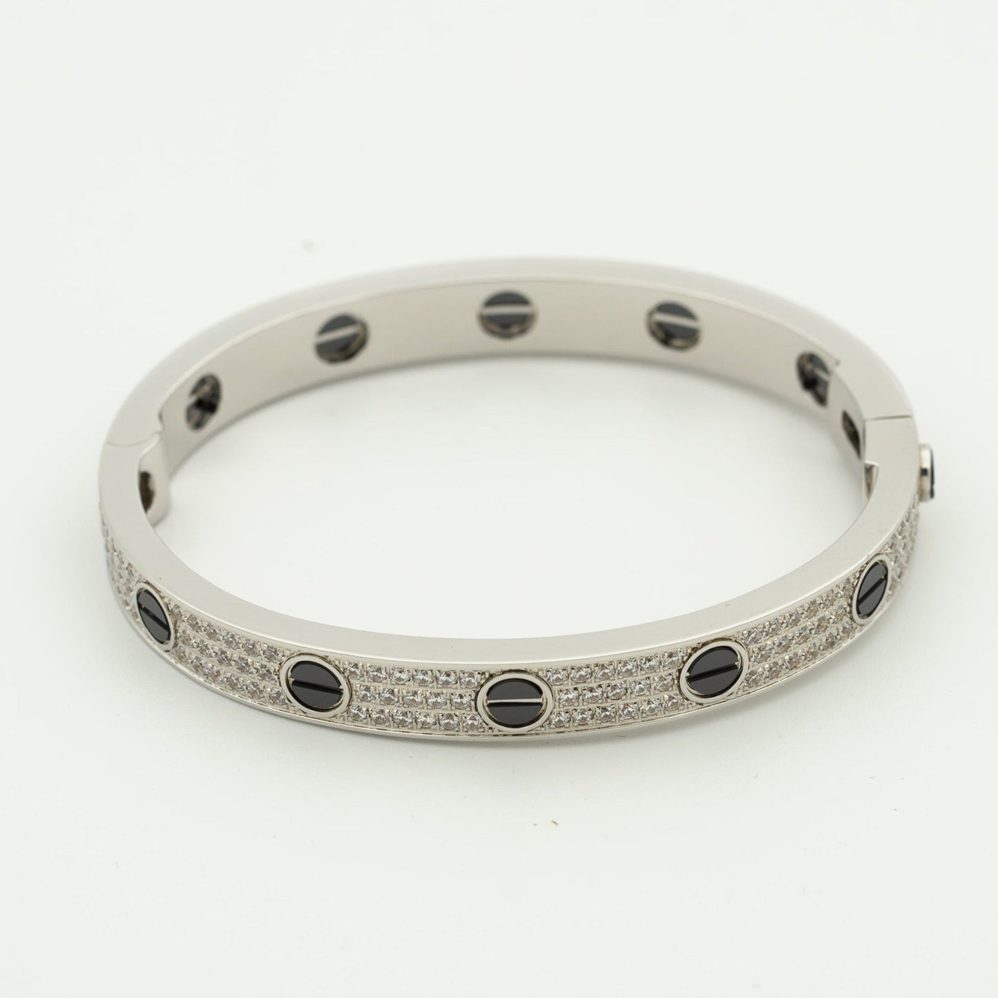 [Kincade Jewelrys] Bracelet Love 6,1 mm en céramique pavée de diamants 