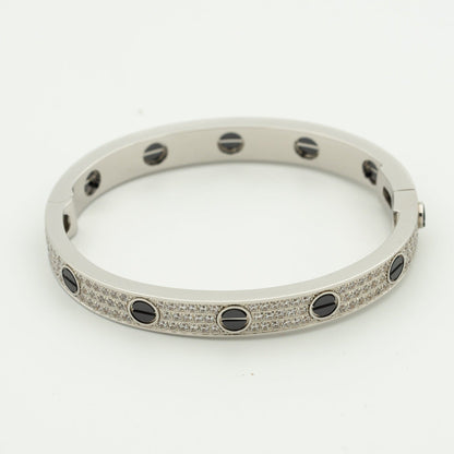 [Kincade Jewelrys] Bracelet Love 6,1 mm en céramique pavée de diamants 