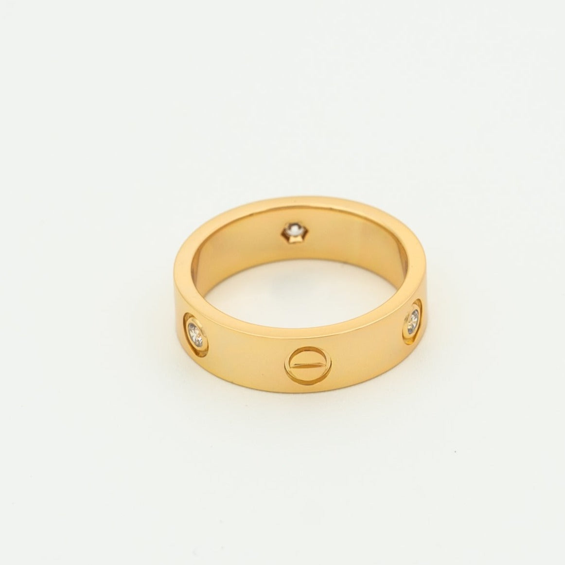 [Kincade Jewelrys] BAGUE D'AMOUR 5,5 MM 3 DIAMANTS OR ROSE