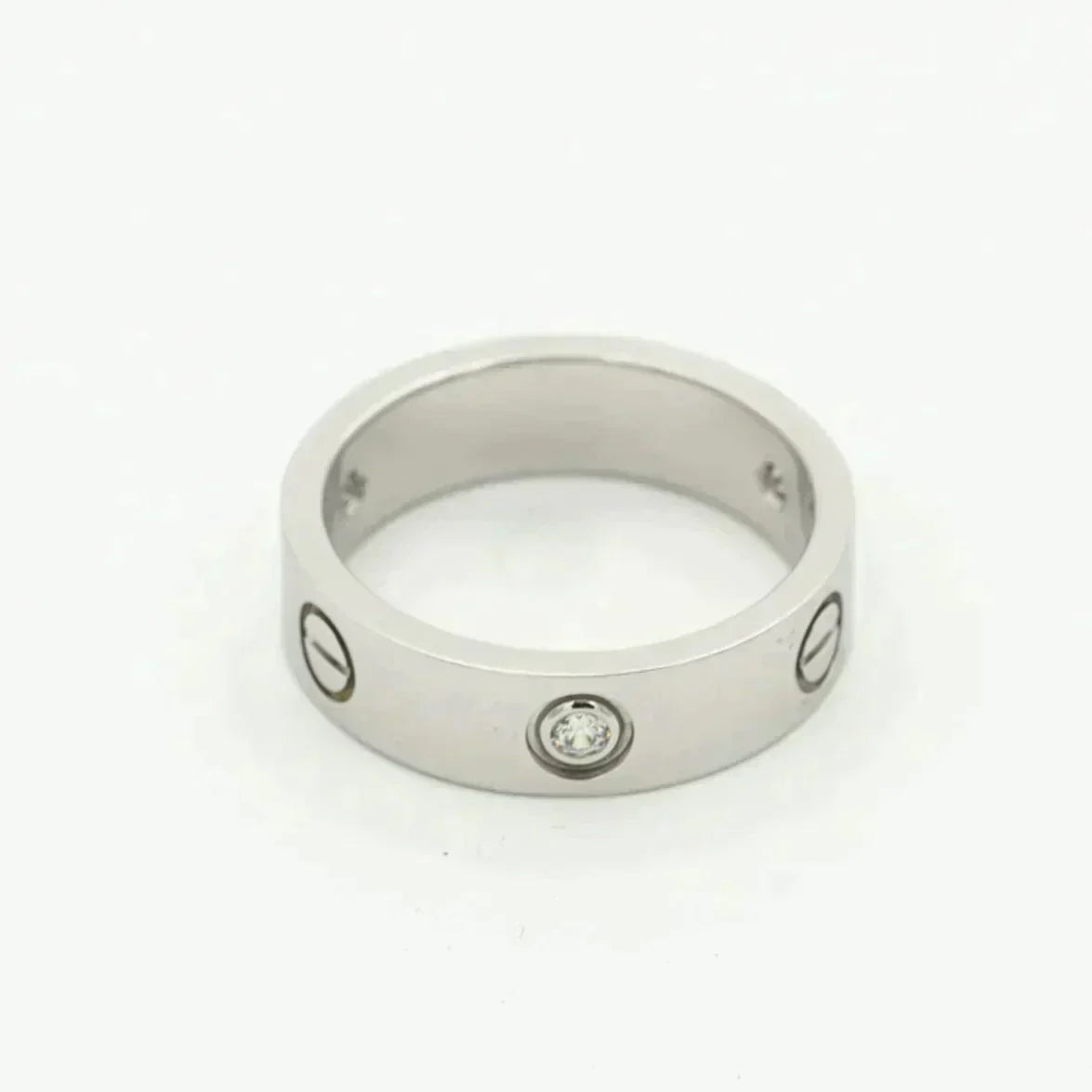 [Kincade Jewelrys]LOVE RING 5.5MM 3 DIAMONDS SILVER