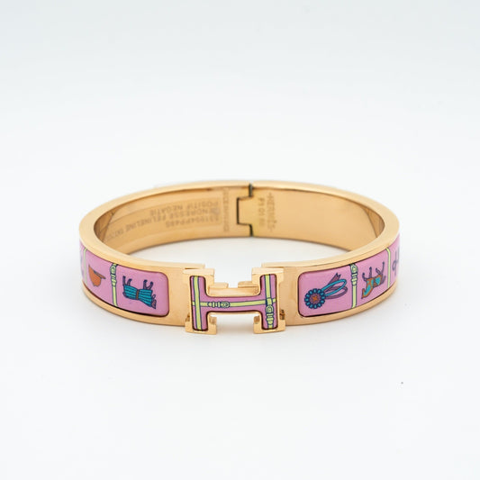 [Kincade Jewelrys] Bracelet H en or rose et céramique rose