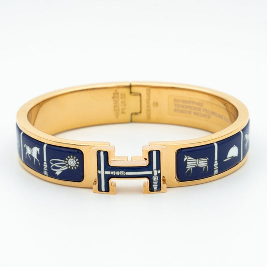 [Kincade Jewelrys] Bracelet H en céramique bleue