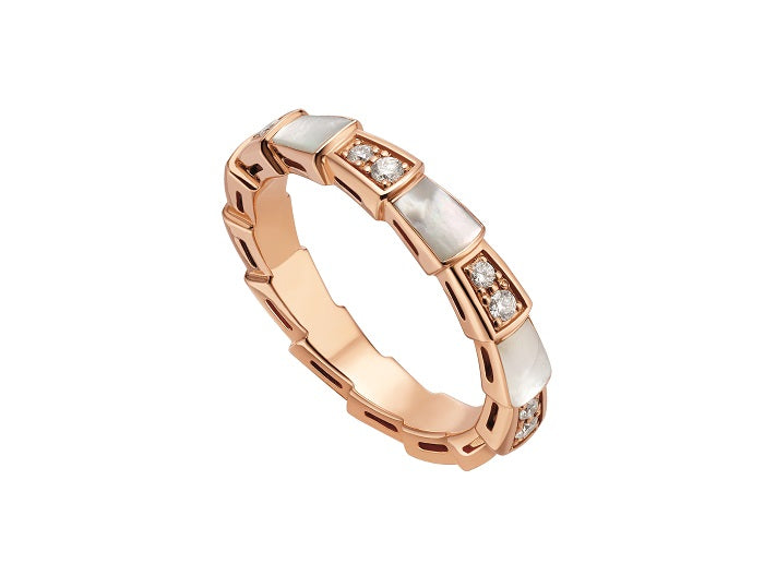 [Kincade Jewelrys] BAGUE SERPENTI OR ROSE DIAMANT NACRE 3MM