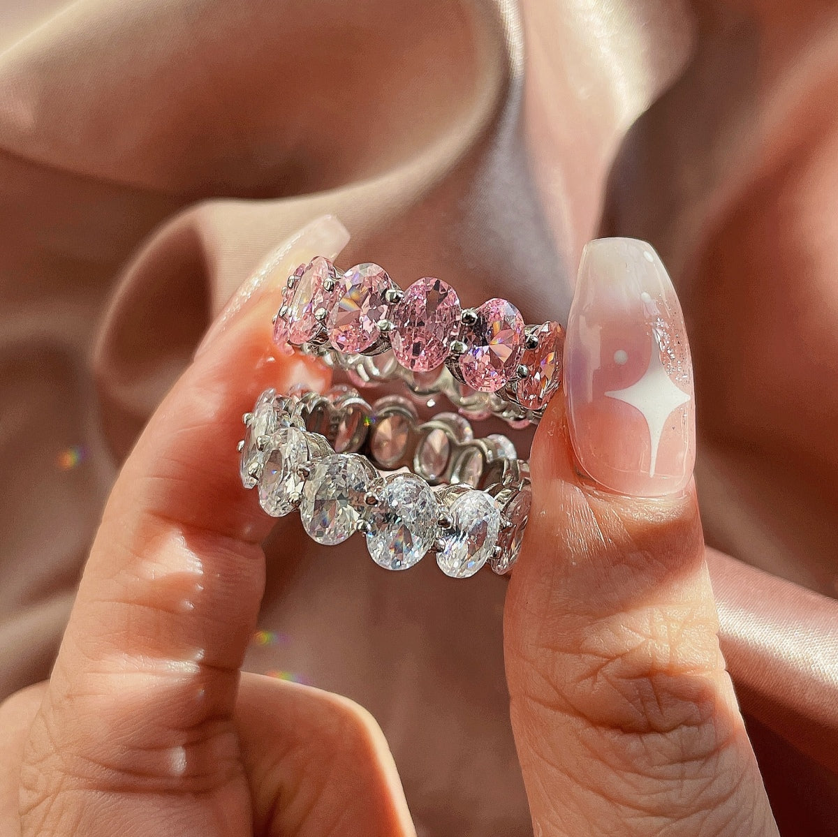 [Kincade Jewelrys]Dainty Elongated Cushion Cut Tennis Ring