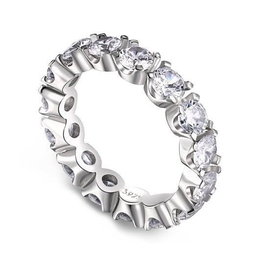[Joyas Kincade] Anillo de tenis Eternity de corte redondo