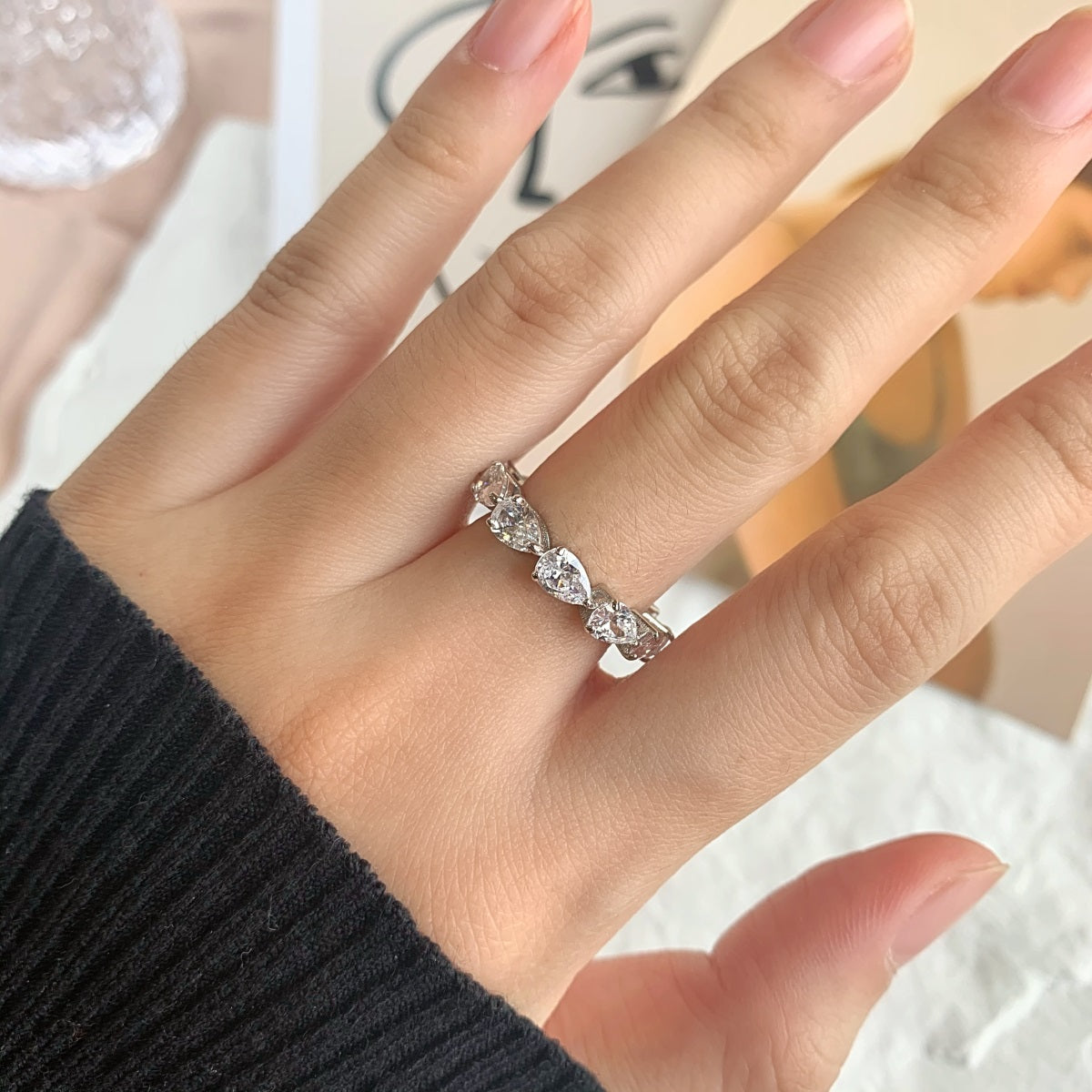 [Kincade Jewelry] Superbe bague tennis taille poire